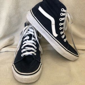 Vans navy blue Old Skool high top skateboard sneakers